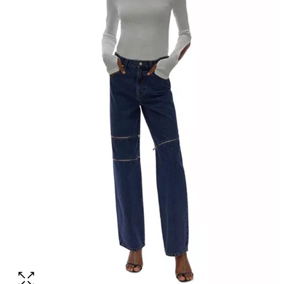 NWT Helmut Lang Zip High Rise Straight Jeans in Indigo in size 28 - Picture 2 of 5